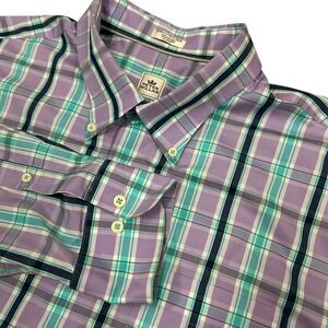 Peter‎ Millar Seaside Finish Button Down Shirt Mens XL Purple Plaid Long Sleeve
